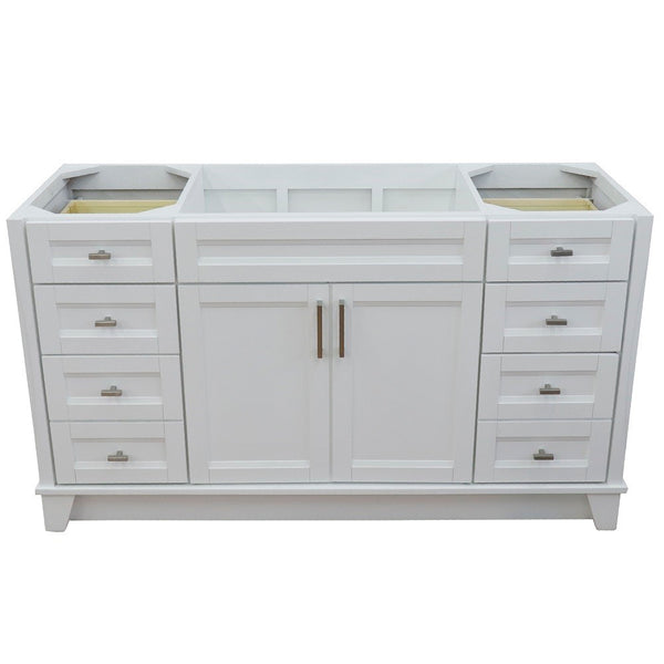 Bellaterra Home 60" Single sink vanity in White finish- cabinet only - Luxe Bathroom Vanities