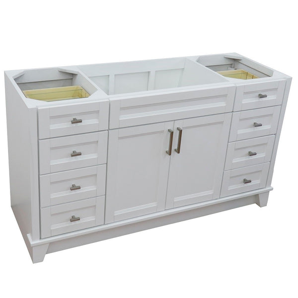 Bellaterra Home 60" Single sink vanity in White finish- cabinet only - Luxe Bathroom Vanities