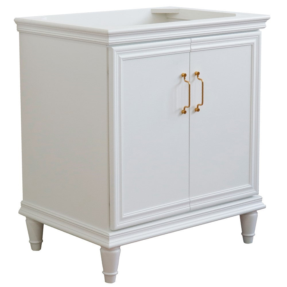 Bellaterra Home 30" Single vanity in White finish- cabinet only - Luxe Bathroom Vanities
