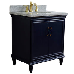 Bellaterra Home 31" Single vanity in White finish with Black galaxy and oval sink - Luxe Bathroom Vanities