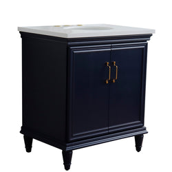 Bellaterra Home 31" Single vanity in White finish with Black galaxy and oval sink - Luxe Bathroom Vanities