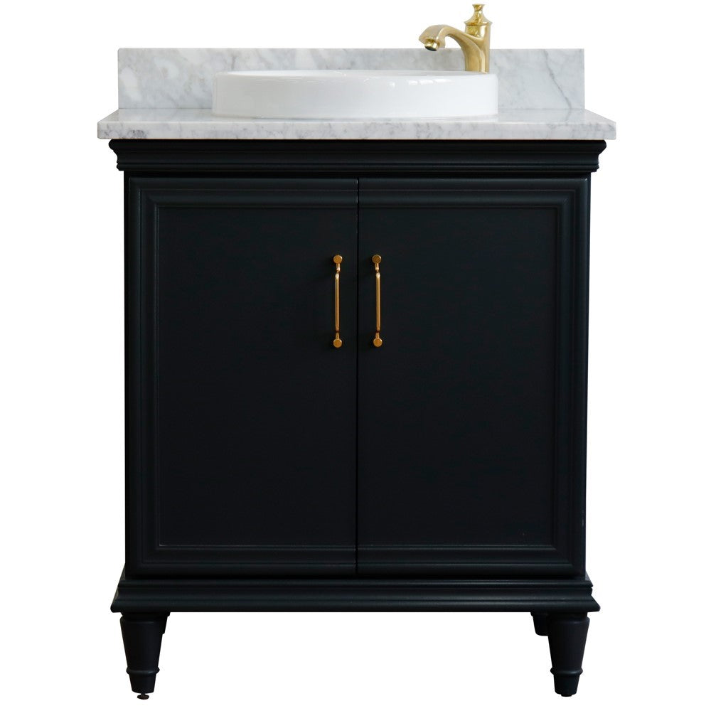 Bellaterra Home 400800-31 31" Single vanity in White finish with Black galaxy and round sink