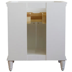 Bellaterra Home 31" Single vanity in White finish with Black galaxy and oval sink - Luxe Bathroom Vanities