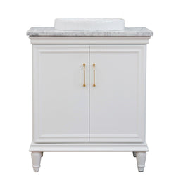 Bellaterra Home 31" Single vanity in White finish with Black galaxy and round sink - Luxe Bathroom Vanities