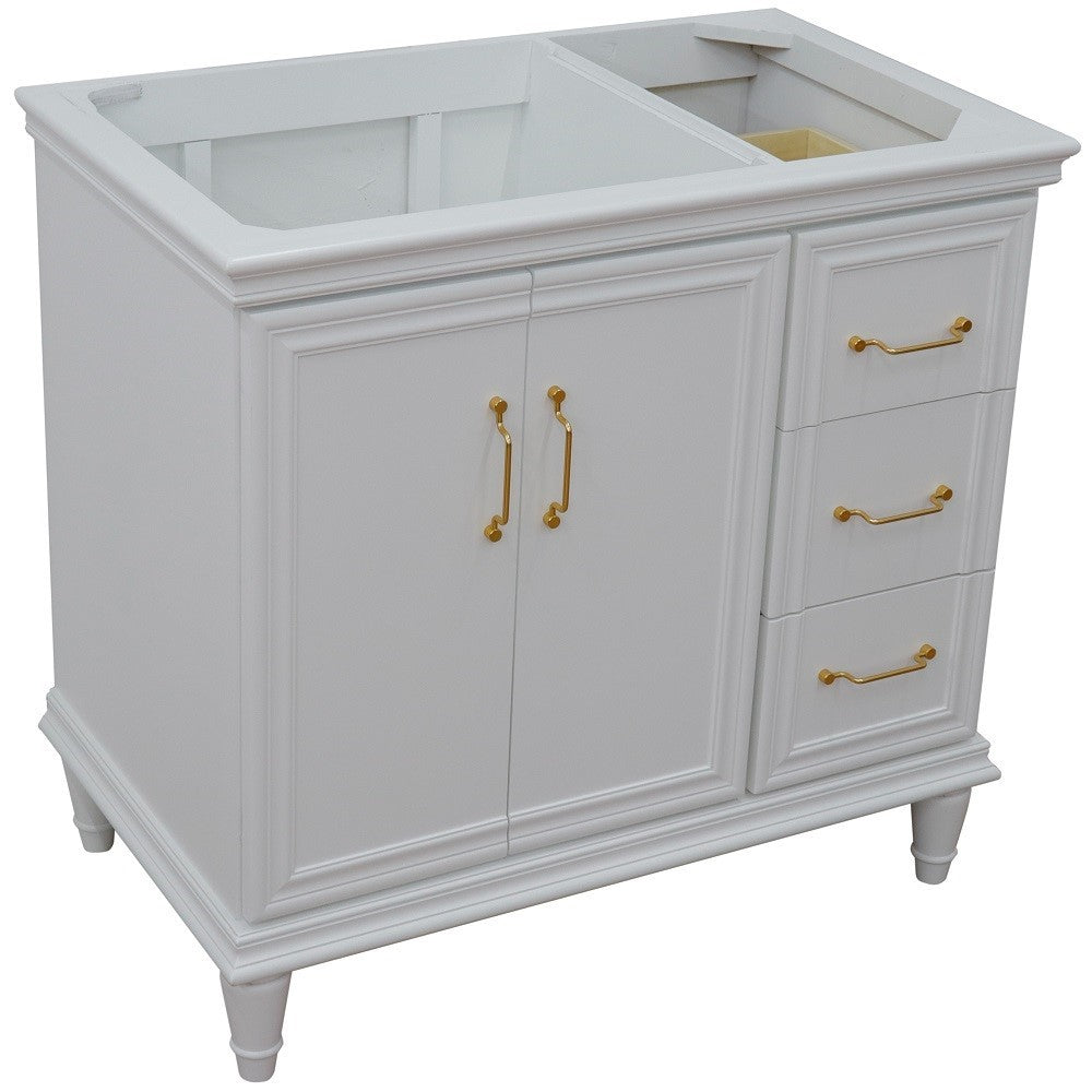 Bellaterra Home 36" Single vanity in White finish- left door- cabinet only - Luxe Bathroom Vanities