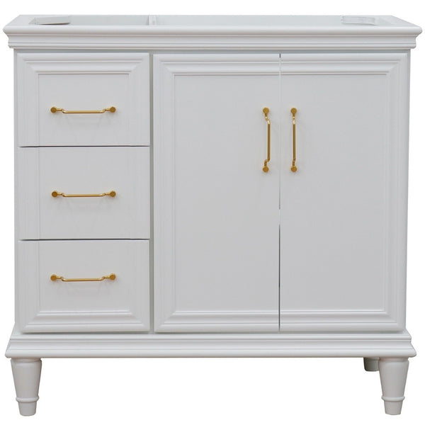 Bellaterra Home 36" Single vanity in White finish- right door- cabinet only - Luxe Bathroom Vanities