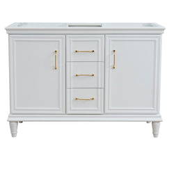 Bellaterra Home 48" Double vanity in White finish- cabinet only - Luxe Bathroom Vanities