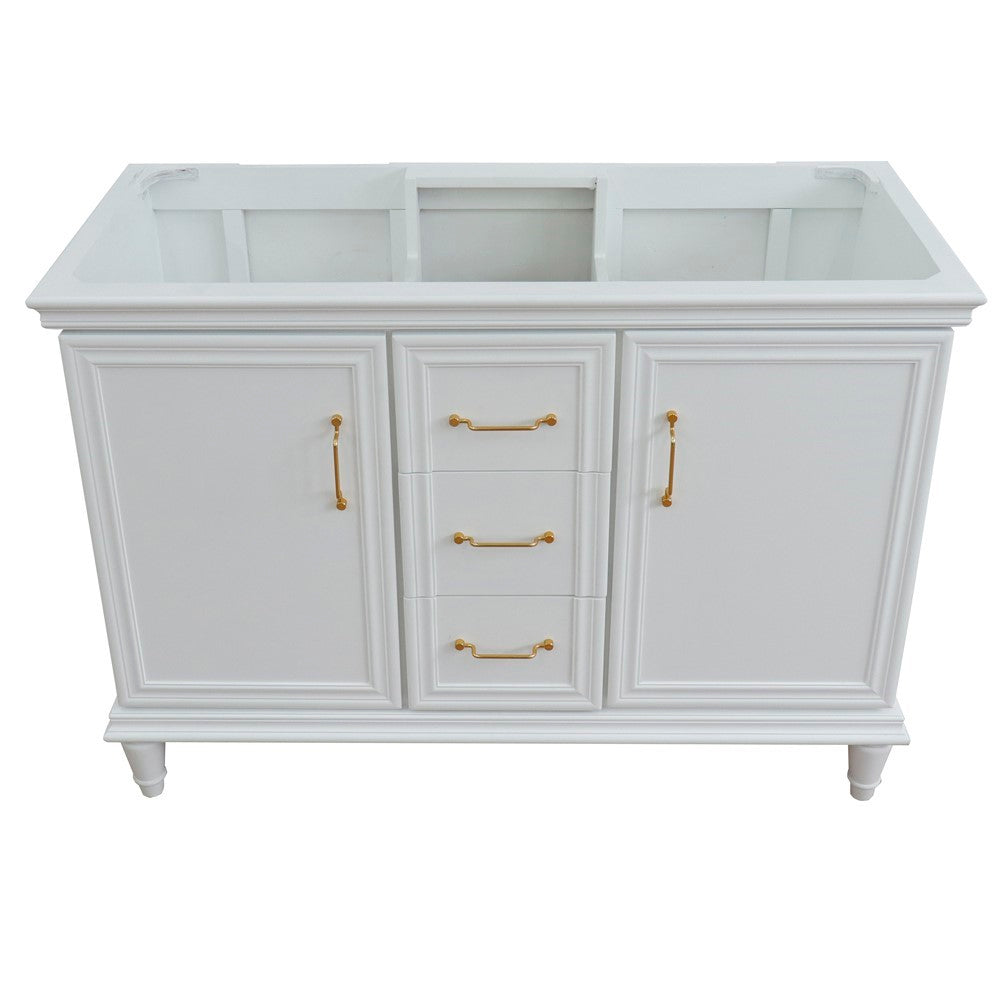 Bellaterra Home 48" Double vanity in White finish- cabinet only - Luxe Bathroom Vanities