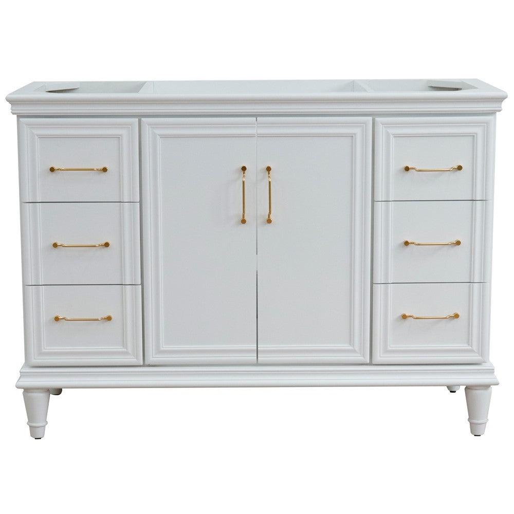Bellaterra Home 48" Single vanity in White finish- cabinet only - Luxe Bathroom Vanities