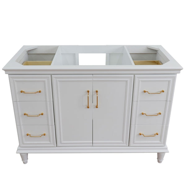 Bellaterra Home 48" Single vanity in White finish- cabinet only - Luxe Bathroom Vanities
