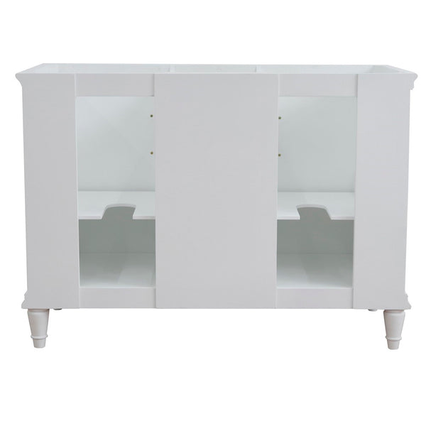 Bellaterra Home 49" Double vanity in White finish with Black galaxy and oval sink - Luxe Bathroom Vanities