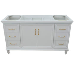 Bellaterra Home 60" Single vanity in White finish- cabinet only - Luxe Bathroom Vanities