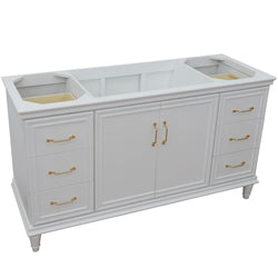 Bellaterra Home 60" Single vanity in White finish- cabinet only - Luxe Bathroom Vanities
