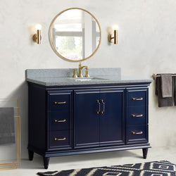 Bellaterra Home 61" Single vanity in White finish with Black galaxy and rectangle sink - Luxe Bathroom Vanities