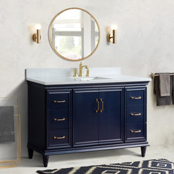 Bellaterra Home 61" Single vanity in White finish with Black galaxy and rectangle sink - Luxe Bathroom Vanities