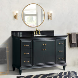 Bellaterra Home 61" Single vanity in White finish with Black galaxy and rectangle sink - Luxe Bathroom Vanities