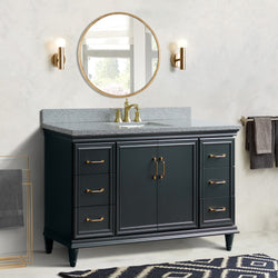 Bellaterra Home 61" Single vanity in White finish with Black galaxy and rectangle sink - Luxe Bathroom Vanities