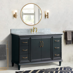 Bellaterra Home 61" Single vanity in White finish with Black galaxy and oval sink - Luxe Bathroom Vanities