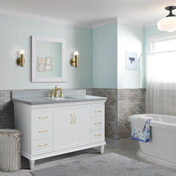 Bellaterra Home 61" Single vanity in White finish with Black galaxy and rectangle sink - Luxe Bathroom Vanities