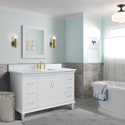 Bellaterra Home 61" Single vanity in White finish with Black galaxy and rectangle sink - Luxe Bathroom Vanities