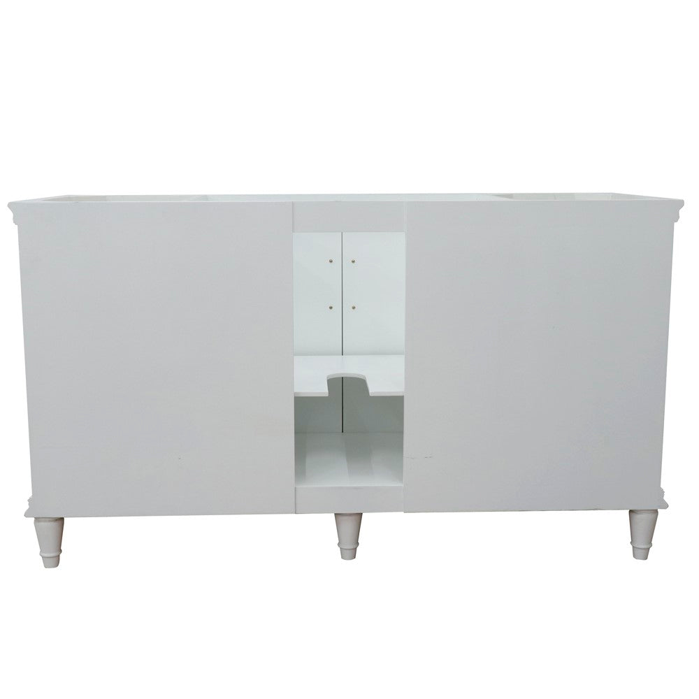 Bellaterra Home 61" Single vanity in White finish with Black galaxy and oval sink - Luxe Bathroom Vanities