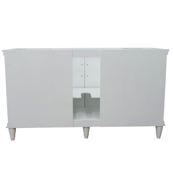 Bellaterra Home 61" Single vanity in White finish with Black galaxy and oval sink - Luxe Bathroom Vanities