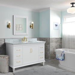 Bellaterra Home 61" Single vanity in White finish with Black galaxy and rectangle sink - Luxe Bathroom Vanities