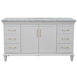 Bellaterra Home 61" Single vanity in White finish with Black galaxy and rectangle sink - Luxe Bathroom Vanities