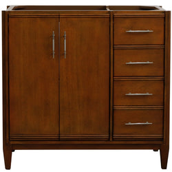 Bellaterra Home 36" Single sink vanity in Walnut finish - Left door- Cabinet only - Luxe Bathroom Vanities