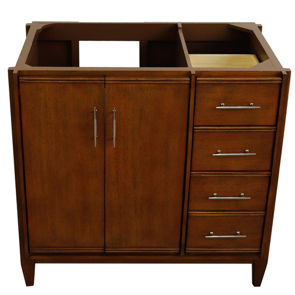 Bellaterra Home 36" Single sink vanity in Walnut finish - Left door- Cabinet only - Luxe Bathroom Vanities