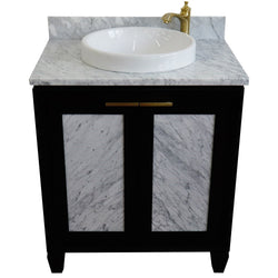 Bellaterra Home 31" Single sink vanity in Black finish with Black galaxy granite with round sink - Luxe Bathroom Vanities