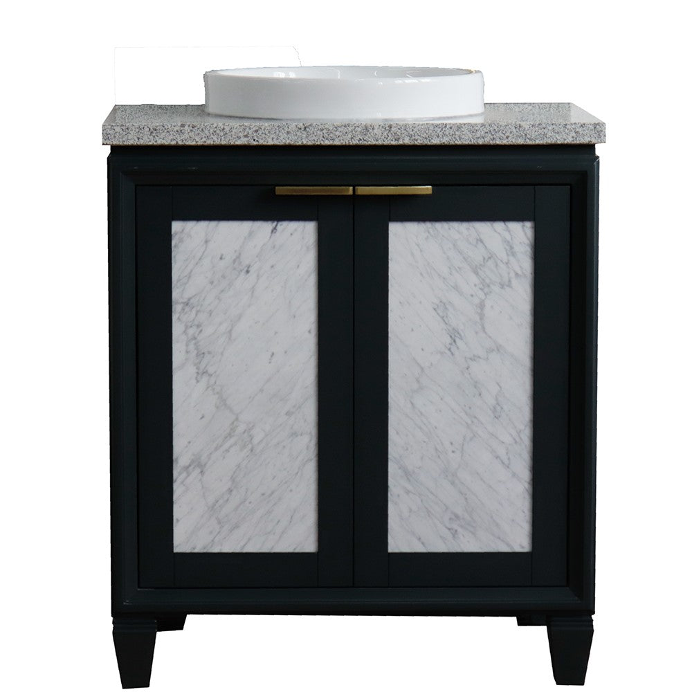 Bellaterra Home 31" Single sink vanity in Black finish with Black galaxy granite with round sink - Luxe Bathroom Vanities