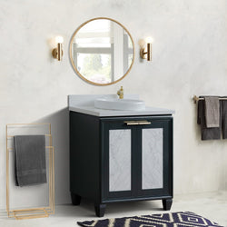 Bellaterra Home 31" Single sink vanity in Black finish with Black galaxy granite with round sink - Luxe Bathroom Vanities