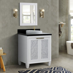 Bellaterra Home 31" Single sink vanity in Black finish with Black galaxy granite with round sink - Luxe Bathroom Vanities