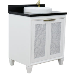 Bellaterra Home 31" Single sink vanity in Black finish with Black galaxy granite with round sink - Luxe Bathroom Vanities