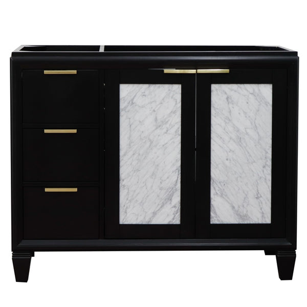 Bellaterra Home 42" Single sink vanity in Black finish - Right door- Cabinet only - Luxe Bathroom Vanities