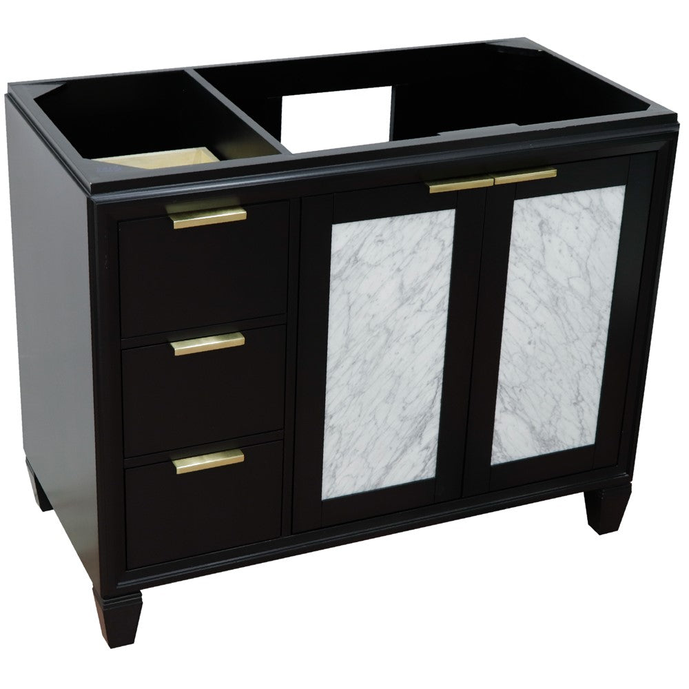 Bellaterra Home 42" Single sink vanity in Black finish - Right door- Cabinet only - Luxe Bathroom Vanities