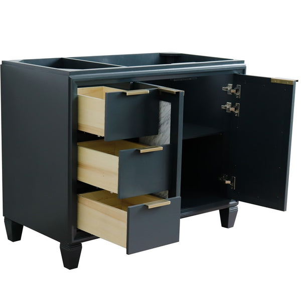 Bellaterra Home 42" Single sink vanity in Black finish - Right door- Cabinet only - Luxe Bathroom Vanities