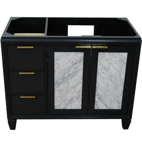 Bellaterra Home 42" Single sink vanity in Black finish - Right door- Cabinet only - Luxe Bathroom Vanities