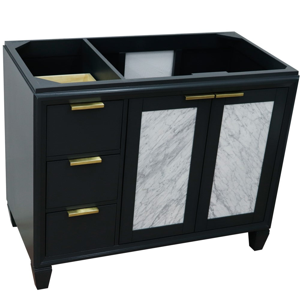 Bellaterra Home 42" Single sink vanity in Black finish - Right door- Cabinet only - Luxe Bathroom Vanities