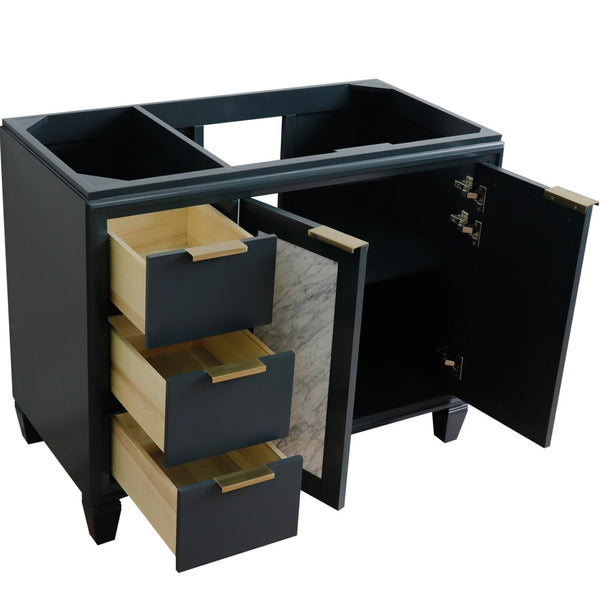 Bellaterra Home 42" Single sink vanity in Black finish - Right door- Cabinet only - Luxe Bathroom Vanities