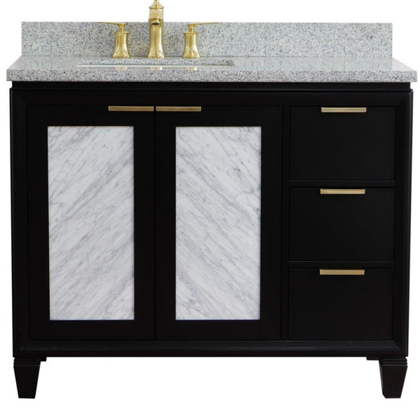 Bellaterra Home 43" Single vanity in Black finish with Black galaxy and rectangle sink- Left door/Left sink - Luxe Bathroom Vanities