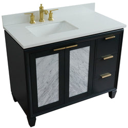 Bellaterra Home 43" Single vanity in Black finish with Black galaxy and rectangle sink- Left door/Left sink - Luxe Bathroom Vanities