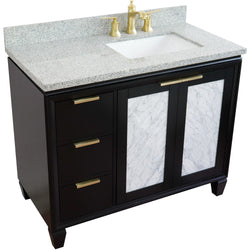 Bellaterra Home 43" Single vanity in Black finish with Black galaxy and rectangle sink- Right door/Right sink - Luxe Bathroom Vanities