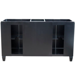 Bellaterra Home 61" Double sink vanity in Black finish with Black galaxy granite and oval sink - Luxe Bathroom Vanities