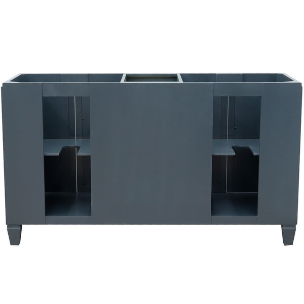 Bellaterra Home 61" Double sink vanity in Black finish with Black galaxy granite and oval sink - Luxe Bathroom Vanities