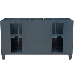Bellaterra Home 400990-61D 61" Double sink vanity in Black finish with Black galaxy granite and rectangle sink