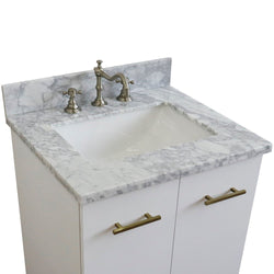 Bellaterra Home 25" Single sink vanity in White finish with Black galaxy granite and rectangle sink - Luxe Bathroom Vanities