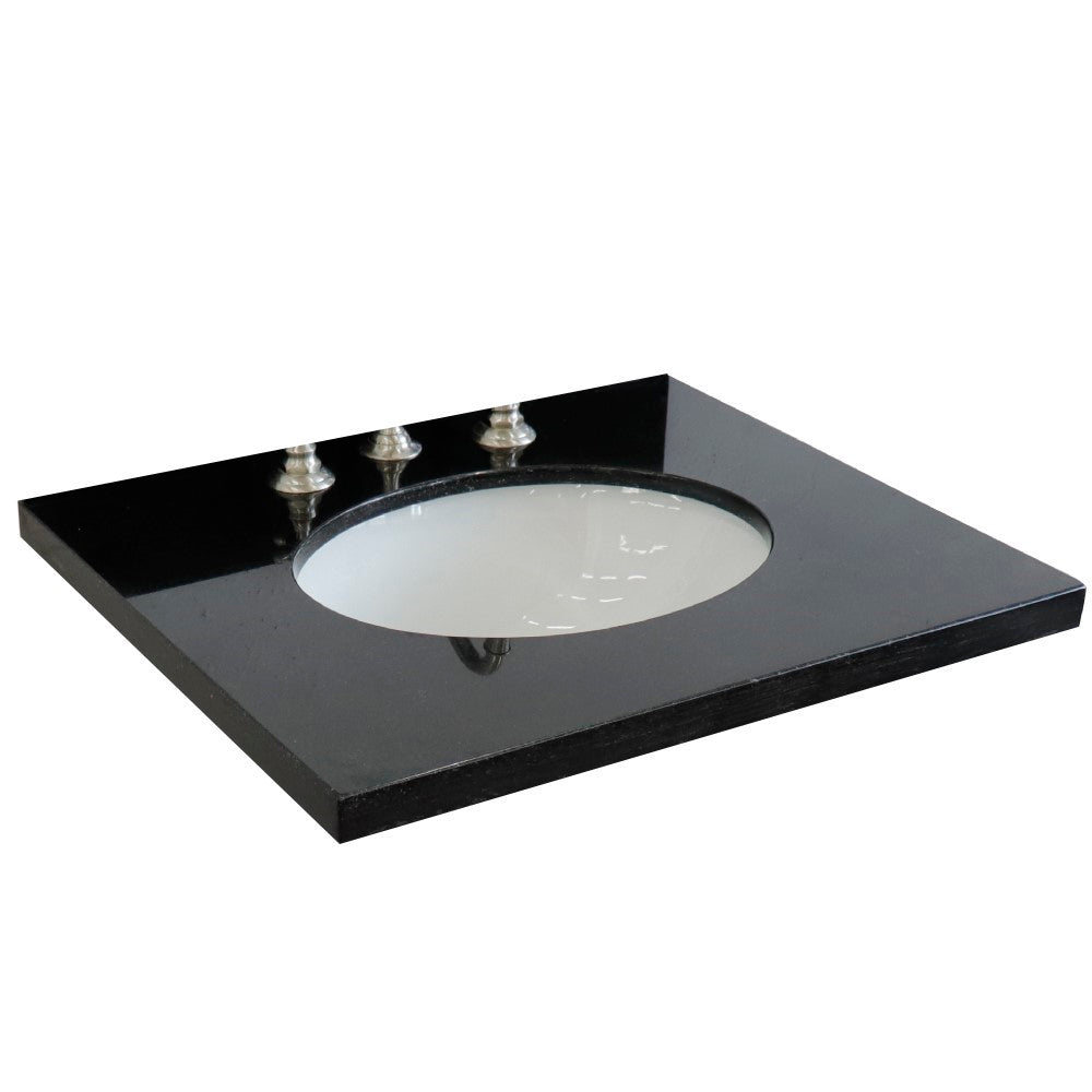 25" Black galaxy granite top with oval sink - Luxe Bathroom Vanities