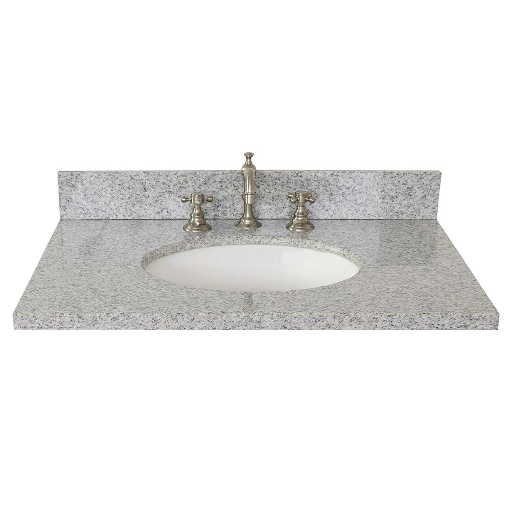 31" Gray Granite Top With Oval Sink - Luxe Bathroom Vanities